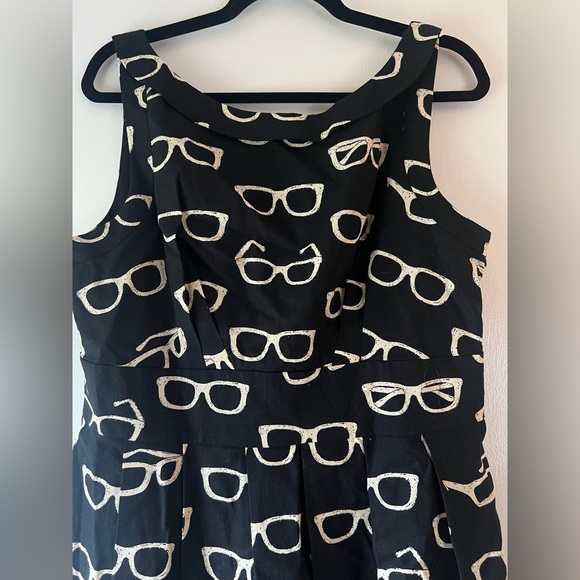 Eva Franco for Anthropologie Frames & Fortune Eyeglass Dress Black Ivory Size 14 - Picture 3 of 11